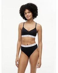 Tommy Hilfiger - Signature Logo Push Up Microfibre Bralette - Lyst