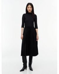 Tommy Hilfiger - Ribbed Pleated Slim Midi Dress - Lyst