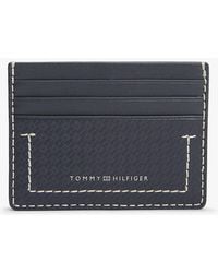 Tommy Hilfiger - Embossed Flag Leather Credit Card Holder - Lyst