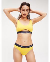 Tommy Hilfiger Stretchkatoenen Bralette Met Cut-out - Geel