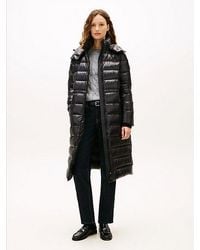 Tommy Hilfiger - Shiny Down Longline Puffer Coat - Lyst