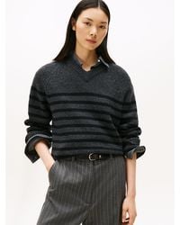 Tommy Hilfiger - Pullover Relaxed Fit A V Con Cashmere - Lyst