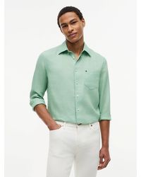 Tommy Hilfiger - Regular Fit Washed Pure Linen Shirt - Lyst
