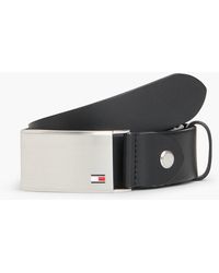 Tommy Hilfiger - Adjustable Logo Plaque Belt Black - Lyst
