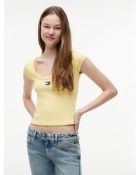 Tommy Hilfiger - Tommy Badge Scoop Neck Slim T-Shirt - Lyst