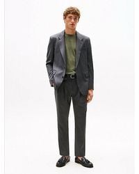 Tommy Hilfiger - Wool Blend Twill Pressed Crease Trousers - Lyst