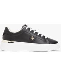Tommy Hilfiger - Leather Th Monogram Court Trainers - Lyst