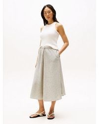 Tommy Hilfiger - Midi-Rok Met A-Line En Crinkle-Effect - Lyst
