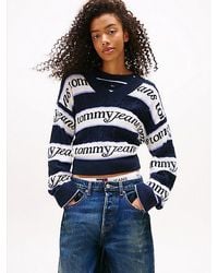 Tommy Hilfiger - Relaxed Fit Trui Met Vlag En Logostreep - Lyst