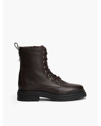 Tommy Hilfiger - Pebble Grain Leather Warm Lined Chunky Boots - Lyst