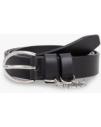 Tommy Hilfiger - Logo Plaque Charm Leather Belt - Lyst