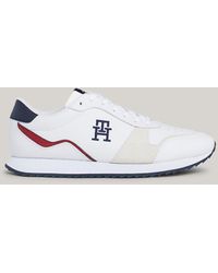 Tommy Hilfiger - Leather Th Monogram Serrated Runner Trainers - Lyst
