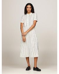 Tommy Hilfiger - Vestido Midi Tipo Polo Con Diseño Plisado - Lyst