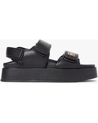 Tommy Hilfiger - Leather Th Monogram Platform Sandals - Lyst