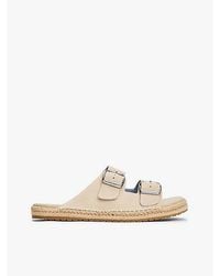 Tommy Hilfiger - Suède Sandaal Met Flexibele Zool En Gesp - Lyst