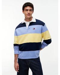 Tommy Hilfiger - S Striped Medium Weight Rugby Polo With Embroidered Logo - Lyst