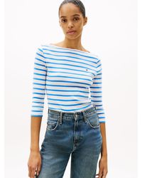 Tommy Hilfiger - T-Shirt Ajusté À Col Bateau - Lyst