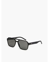Tommy Hilfiger - Pique Texture Aviator Sunglasses - Lyst