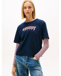 Tommy Hilfiger - S Short Sleeve Cotton Graphic T-shirt With Applique Logo Detail - Lyst