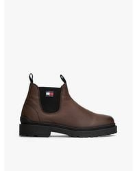 Tommy Hilfiger - Chelsea Boot Van Gegranuleerd Leer Met Profiel - Lyst