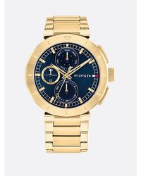 Tommy Hilfiger - Reloj Ionizado En Oro Con Esfera Azul Marino - Lyst