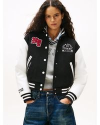 Tommy Hilfiger - Logo Appliqué Varsity Jacket With Wool - Lyst