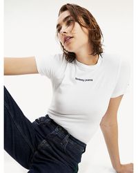 Tommy Hilfiger Bodysuit Met Korte Mouwen En Logo - Wit