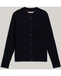 Tommy Hilfiger - Adaptive Cable Knit Crew Neck Cardigan - Lyst