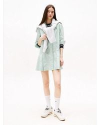 Tommy Hilfiger - Relaxed Midi-Overhemdjurk Met Geborduurd Logo - Lyst