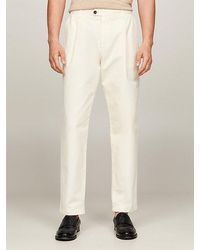 Tommy Hilfiger - Tapered Fit Garment-dyed Chino Met Plooien - Lyst