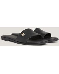 Tommy Hilfiger - Essential Leather Flat Slip-on Mule Sandals - Lyst