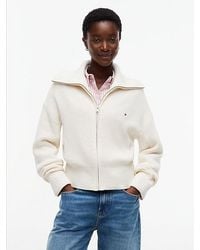 Tommy Hilfiger - Cardigan Stitch Zip Thru Jumper - Lyst
