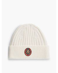 Tommy Hilfiger - Lambswool Blend Crest Rib Knit Beanie - Lyst