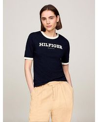 Tommy Hilfiger - Hilfiger Monotype T-Shirt mit geflocktem Logo - Lyst