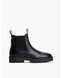 Tommy Hilfiger - Leather Th Monogram Panel Chelsea Boots - Lyst