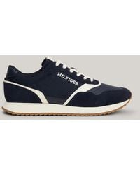 Tommy Hilfiger - Leather Mixed Texture Runner Trainers - Lyst