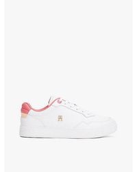 Tommy Hilfiger - Leren Court Sneaker Met Metalen Th-Monogram - Lyst