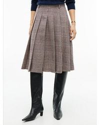 Tommy Hilfiger - Textured Wool Blend Check Pleated Skirt - Lyst