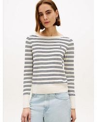 Tommy Hilfiger - Tone Button Jersey Boat Neck Jumper - Lyst