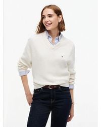 Tommy Hilfiger - Cardigan Stitch Relaxed V Neck Jumper - Lyst