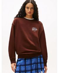 Tommy Hilfiger - Sudadera Amplia De Felpa Con Logo Gráfico - Lyst