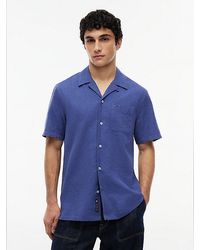Tommy Hilfiger - Regular Fit Linen Blend Short Sleeve Shirt - Lyst