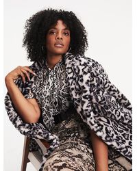 Tommy Hilfiger Zendaya Curve Blouse Met Luipaardprint - Grijs