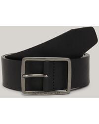 Tommy Hilfiger - Logo Square Buckle Leather Belt - Lyst