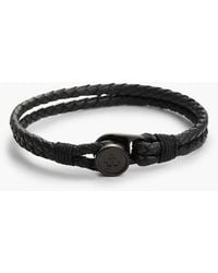 Tommy Hilfiger - Ionic-Plated Nautical Charm Leather Bracelet - Lyst