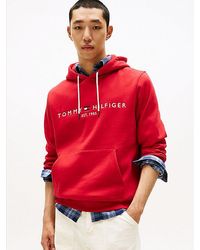 Tommy Hilfiger - Flex Fleece Hoodie Met Geborduurd Logo - Lyst