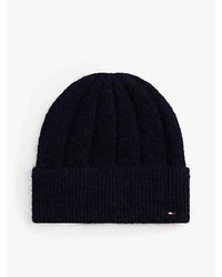 Tommy Hilfiger - Hilfiger Flag Fluffy Beanie With Wool - Lyst