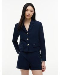 Tommy Hilfiger - Tone Button Regular Fit Cropped Blazer - Lyst