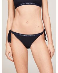 Tommy Hilfiger - Tonal Logo Side Tie Bikini Bottoms - Lyst