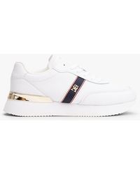 Tommy Hilfiger - Leather Th Monogram Plaque Trainers - Lyst